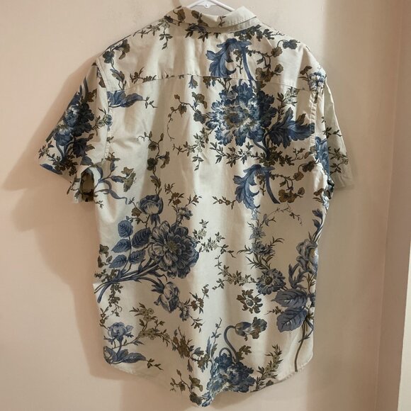 VTG Ralph Lauren Denim & Supply Tropical Button Front Shirt Men XL Blue Hawaiian - Picture 5 of 9